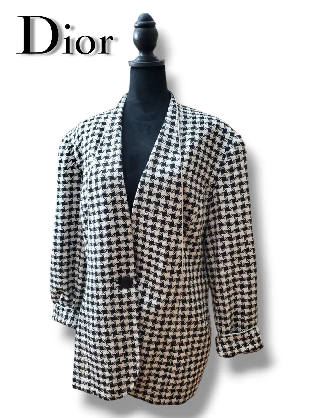 Dior Black & White Houndstooth Blazer